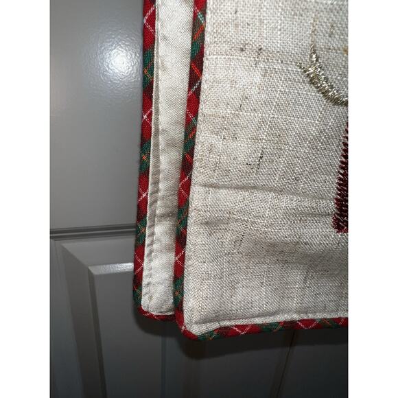 Christmas Table Runner 70" x 16" Applique & Embroidered Christmas Tree - Picture 2 of 12